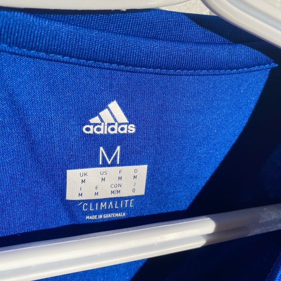 Blue V-Neck Adidas Workout Shirt - Picture 3 of 3